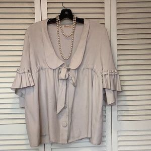 Dusty pink blouse with ruffles women’s size 10